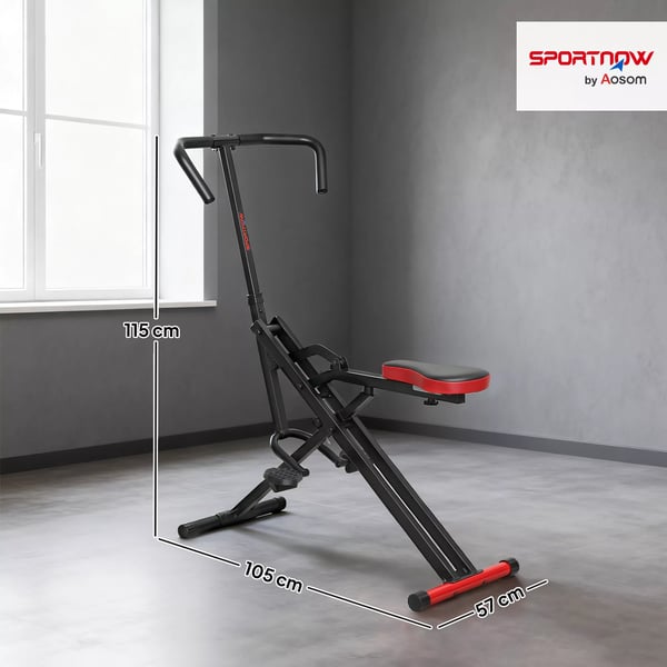 Træningsmaskine, justerbar, metalrør, pedaler, foldbar, rød