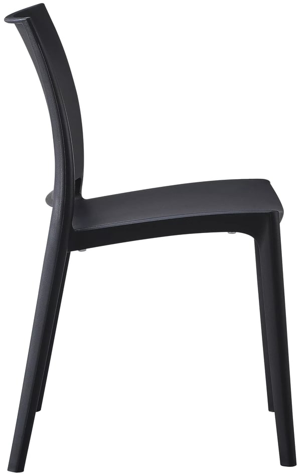 Meton Stabelbar Plastik Havestol - Sort, UV-resistent, Ergonomisk, Vejrbestandig, Indendørs/Udendørs Brug