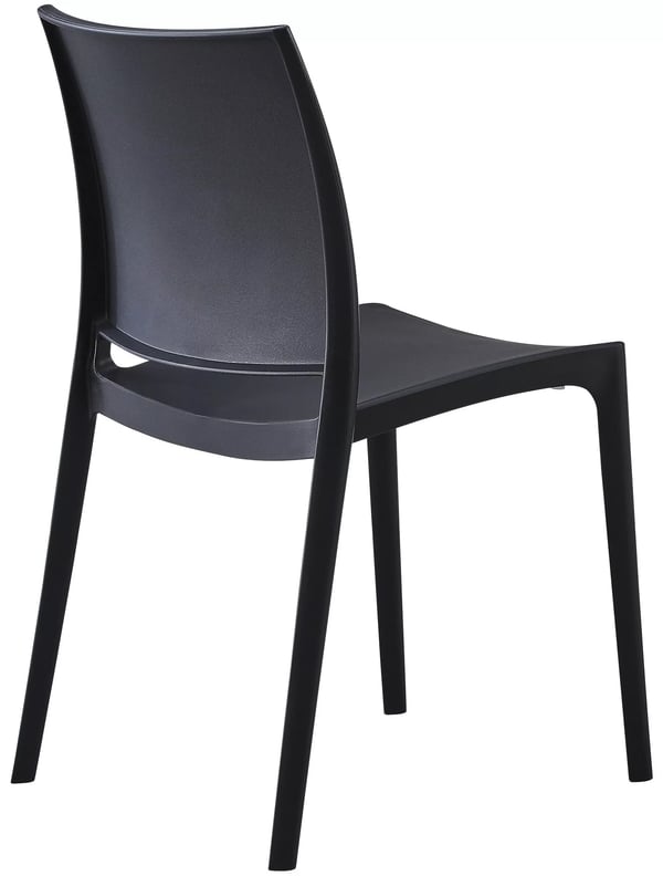 Meton Stabelbar Plastik Havestol - Sort, UV-resistent, Ergonomisk, Vejrbestandig, Indendørs/Udendørs Brug