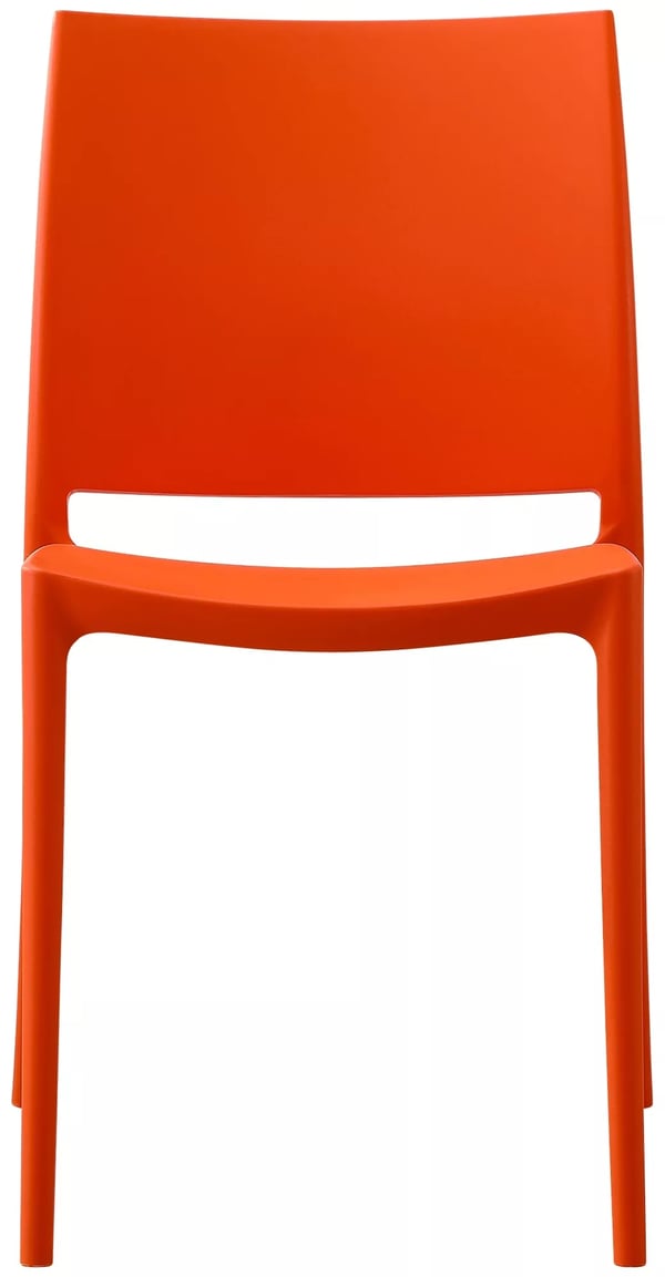 Orange Meton Stabelbar Plastik Havestol - UV-resistent, Vejrbestandig, Ergonomisk Design til Indendørs/Udendørs Brug
