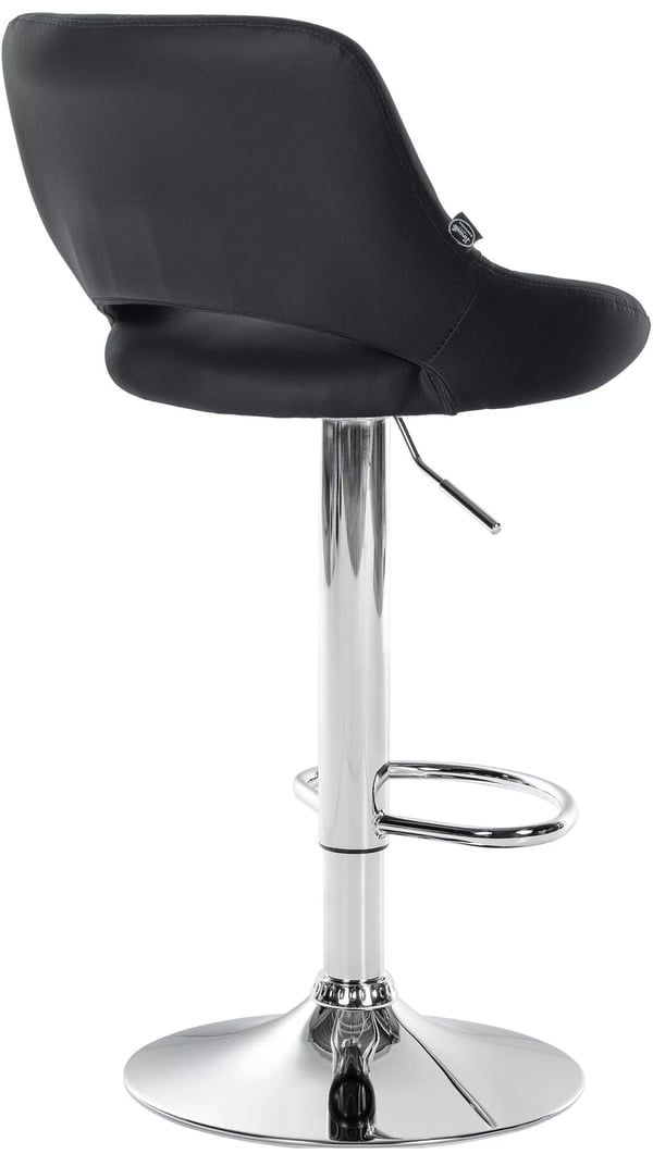 2 x Milet bar stool, imitation leather, black, adjustable height, swivel, metal base, comfort features
