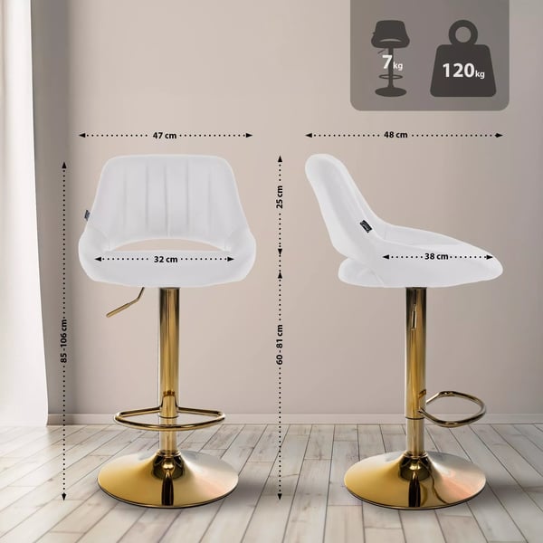 Milet Barstol Konstläder Guld