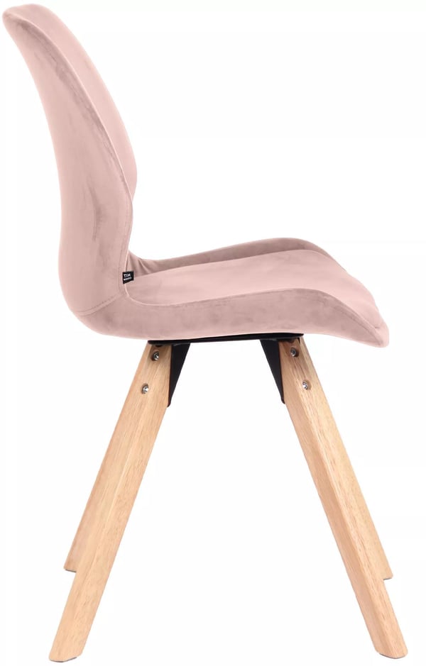 Sæt med 4 Luna fløjlsstole - Pink, træramme