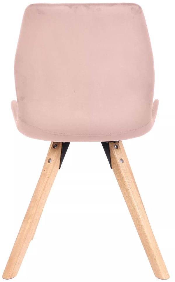 Sæt med 4 Luna fløjlsstole - Pink, træramme