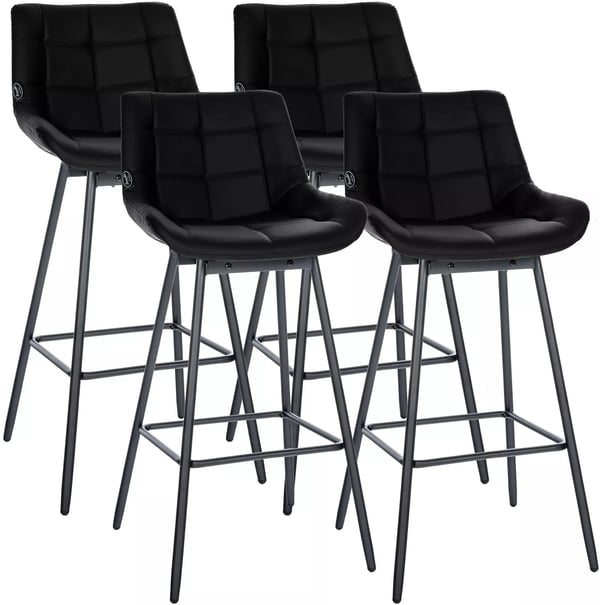 Set med 4 Weston Barstolar i Konstläder med Svängfunktion