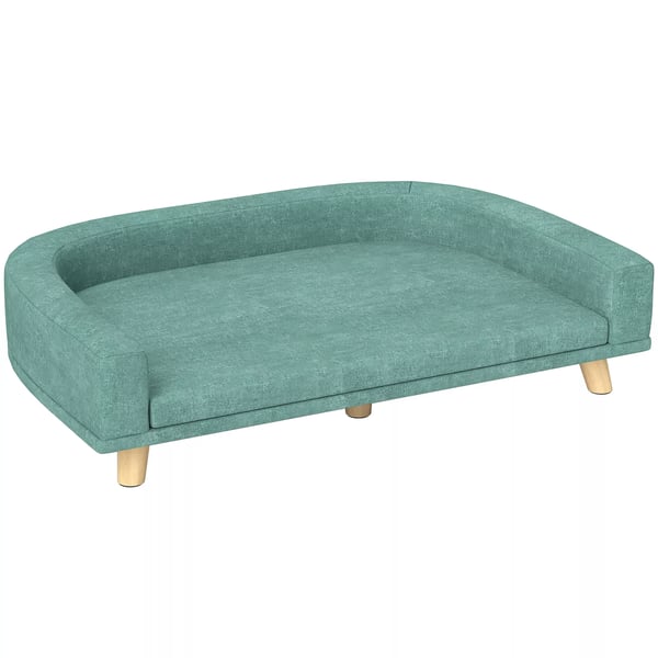 PawHut Hundsoffa i grön polyester med kudde, 98x67x25cm