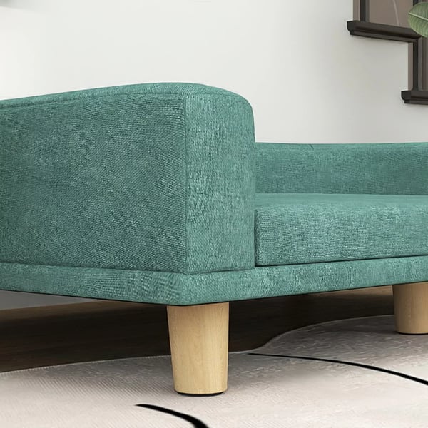 PawHut Hundesofa Komfortabel Kæledyrsseng med Pude, Grøn Polyester, 98x67x25cm