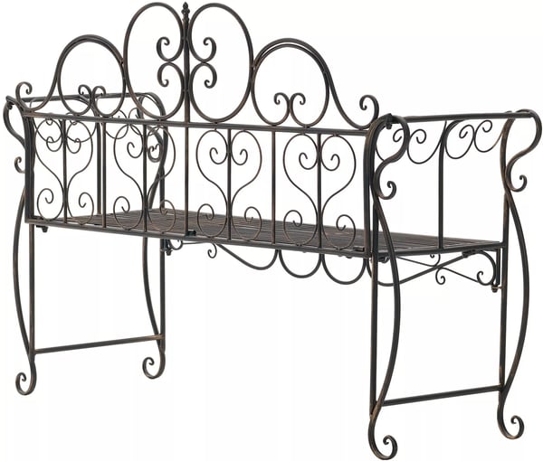 Minna Havebænk i Bronze Metal - Art Nouveau Stil, 3-personers, 180 kg Kapacitet