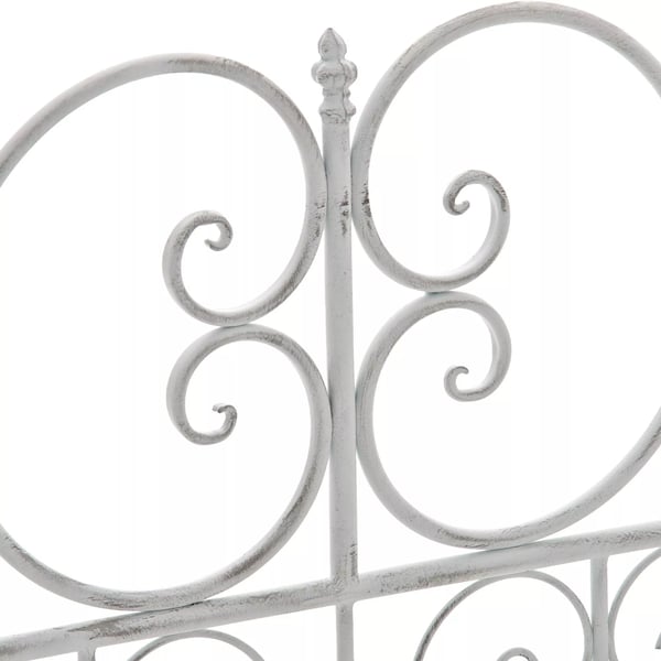 Minna Art Nouveau-stil metal havebænk, 3-personers, antik hvid