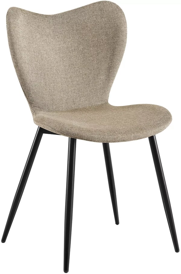 Maika stofspisebordsstol i taupe med matsorte metalben