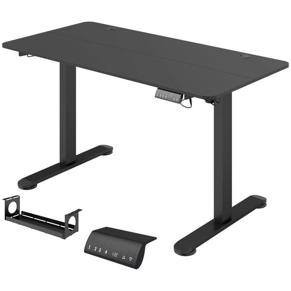 Vinsetto Elektrisk Hæve-/Sænkebord, Højdejusterbar, 72-116 cm, Schwarz, Holzwerkstoff/Legierter Stahl, 149.5 x 44 x 21 cm