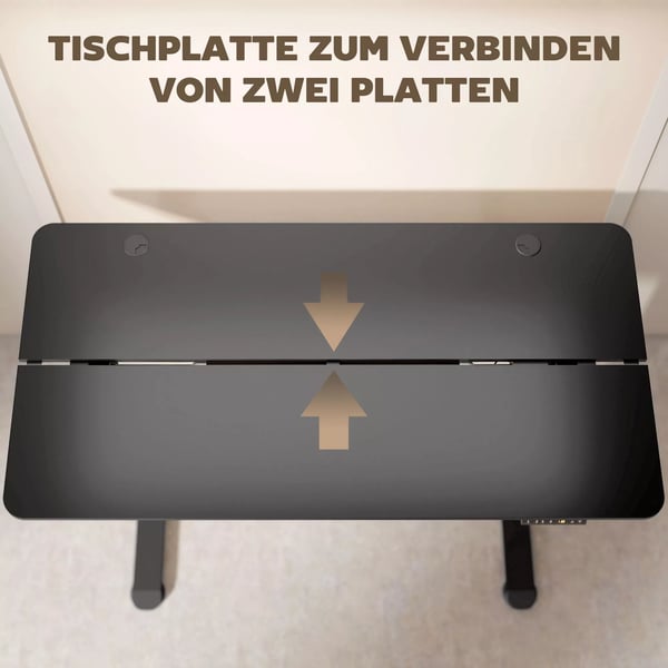 Vinsetto Elektrisk Hæve-/Sænkebord, Højdejusterbar, 72-116 cm, Schwarz, Holzwerkstoff/Legierter Stahl, 149.5 x 44 x 21 cm