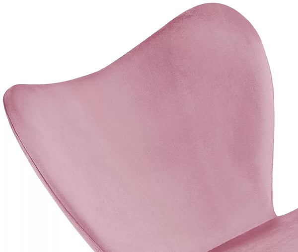 Ruokatuoli Maika, samettiverhoiltu, vaaleanpunainen, mattamusta metallirunko