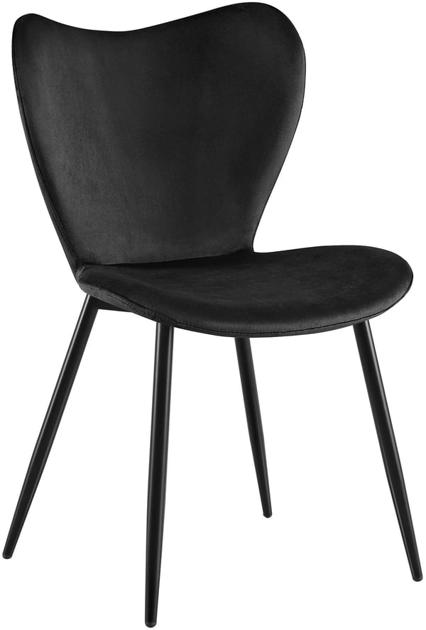 Maika fløjlsspisebordsstol, sort metalramme, høj siddekomfort, moderne og tidløst design