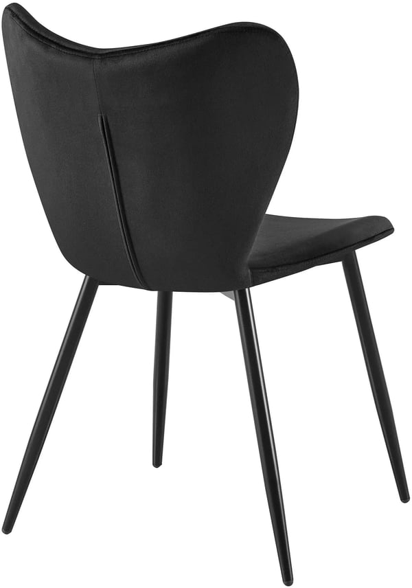 Maika fløjlsspisebordsstol, sort metalramme, høj siddekomfort, moderne og tidløst design