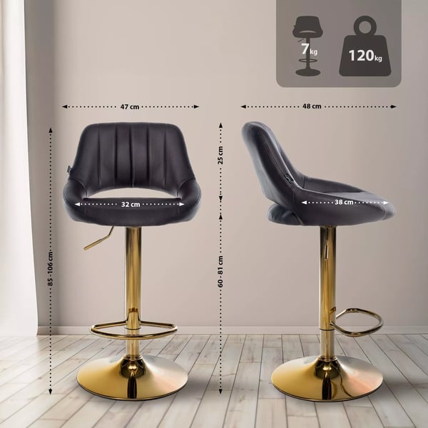 Milet Barstol Konstläder Guld