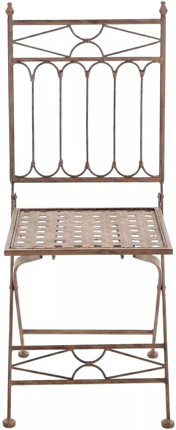 Asina Klaphavestol - Antikbrun Metal med Galvaniseret Jernstativ, Art Nouveau Stil