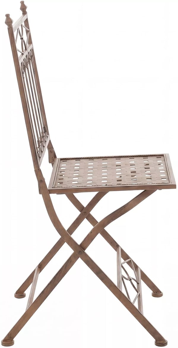 Asina Klaphavestol - Antikbrun Metal med Galvaniseret Jernstativ, Art Nouveau Stil