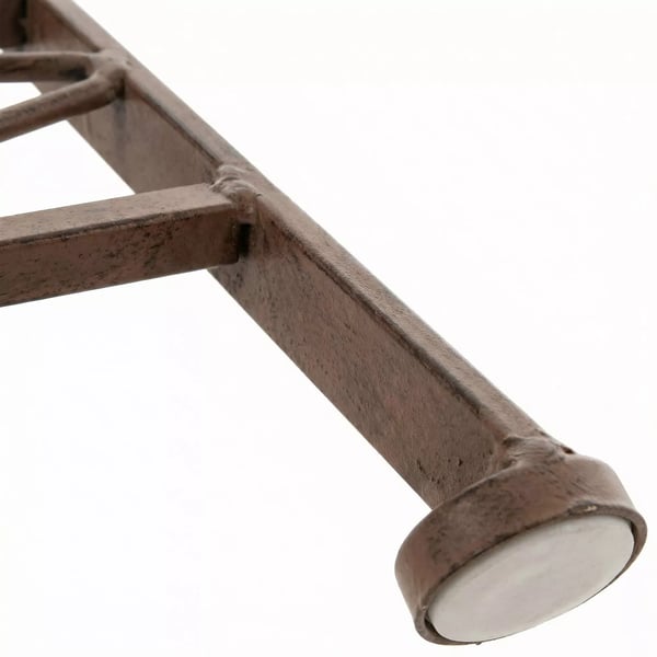 Asina Klaphavestol - Antikbrun Metal med Galvaniseret Jernstativ, Art Nouveau Stil
