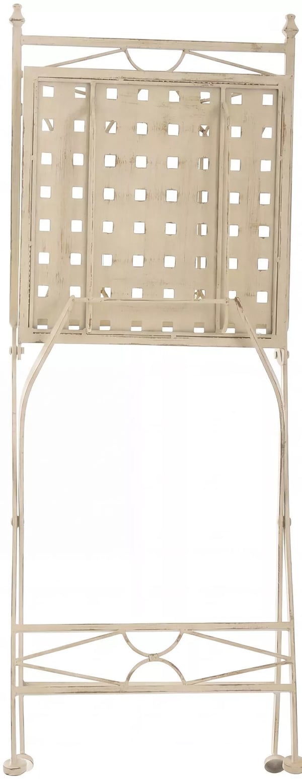 Asina Klaphavestol - Antik Creme, Galvaniseret Jern, Art Nouveau Stil, Fuldt Samlet
