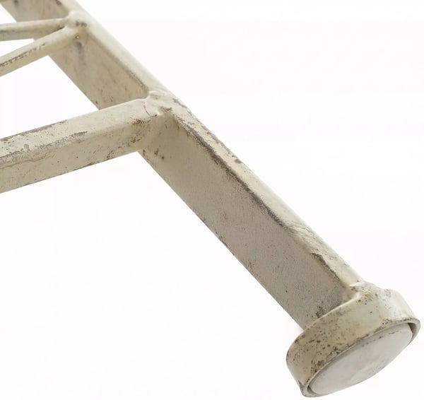 Asina Klaphavestol - Antik Creme, Galvaniseret Jern, Art Nouveau Stil, Fuldt Samlet