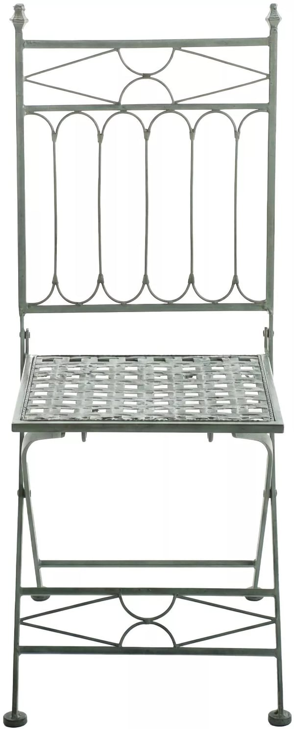 Asina Klaphavestol - Art Nouveau Stil, Antik Grøn Metal med Galvaniseret Jernramme, Fuldt Samlet