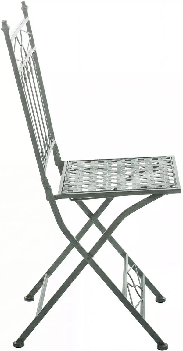 Asina Klaphavestol - Art Nouveau Stil, Antik Grøn Metal med Galvaniseret Jernramme, Fuldt Samlet