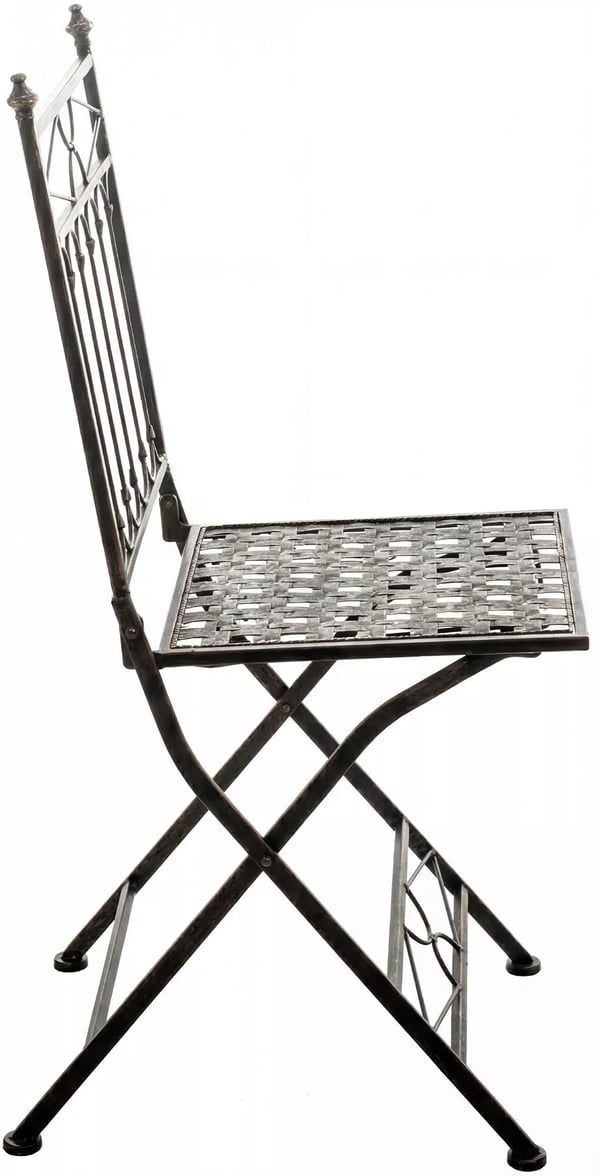 Asina Klaphavestol - Art Nouveau Stil, Galvaniseret Jern, Bronze Finish, Sammenklappelig & Pladsbesparende