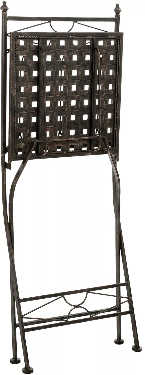 Asina Klaphavestol - Art Nouveau Stil, Galvaniseret Jern, Bronze Finish, Sammenklappelig & Pladsbesparende