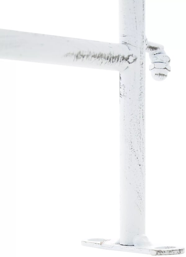 Set med 4 antika vita trädgårdsstaket i metall, spaljé i rustik lantlig stil för växter, 116 cm hög