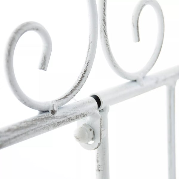 Set med 4 antika vita trädgårdsstaket i metall, spaljé i rustik lantlig stil för växter, 116 cm hög