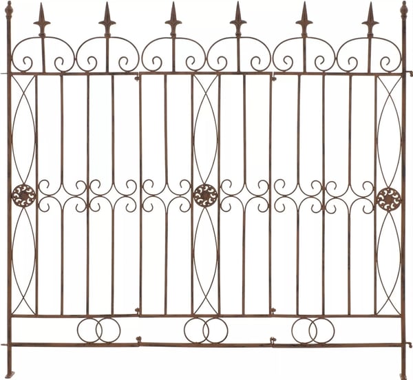 Rustikt Antik Brun Metal Havehegn Espalier - 124 cm Bredt