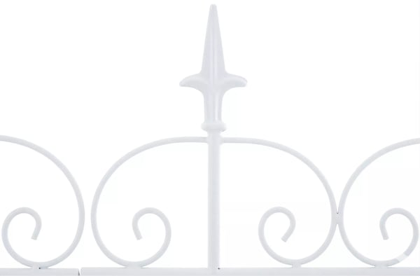Mangold Hvid Metal Havehegn - 124 cm Bredt Dekorativt Udendørs Espalier til Klatreplanter, Rustik Jernkant, Nem Installation