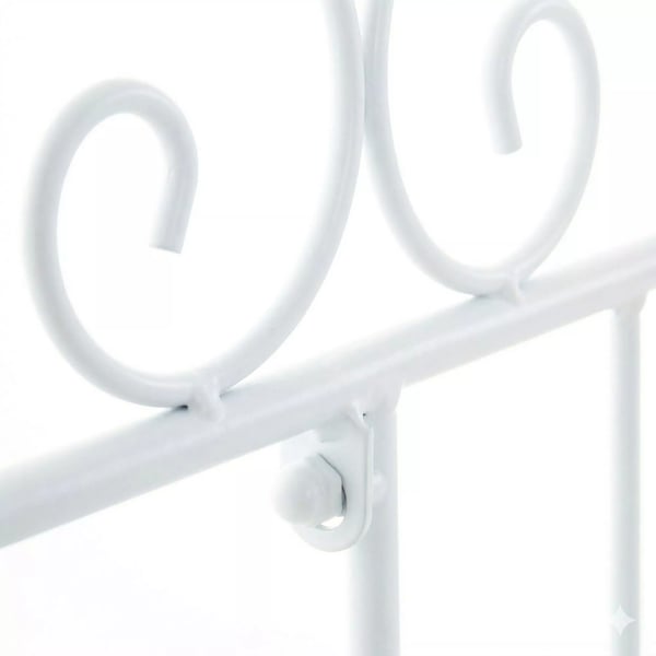 Mangold Hvid Metal Havehegn - 124 cm Bredt Dekorativt Udendørs Espalier til Klatreplanter, Rustik Jernkant, Nem Installation