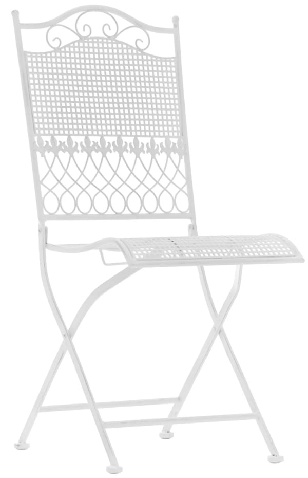 Kiran Vitall Trädgårdsstol - Fällbar Galvaniserad Järnbalkongstol, Jugenddesign, Väderbeständig