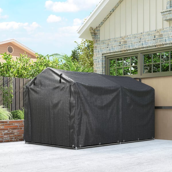 Outsunny garagetelt, vandtæt teltgarage med dør, UV-bestandig 220 x 157 x 165 cm sort