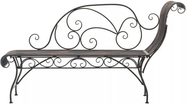 Karma Bronze Metal Havebænk - Indendørs/Udendørs Siddeplads, 156 cm Bred
