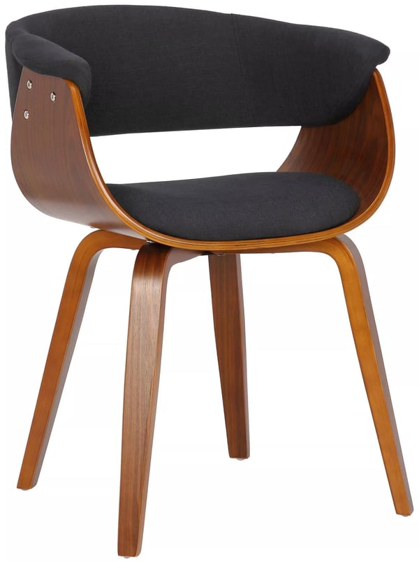 Bruce Polstret Spisebordsstol - Sort Træ, Moderne, Komfortabel, Holdbar, 7 kg, 55x60x75cm