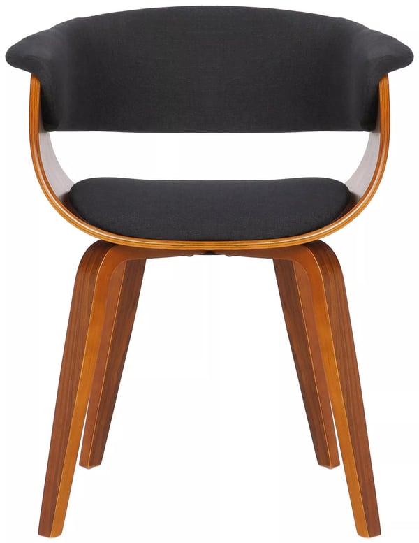 Bruce Polstret Spisebordsstol - Sort Træ, Moderne, Komfortabel, Holdbar, 7 kg, 55x60x75cm
