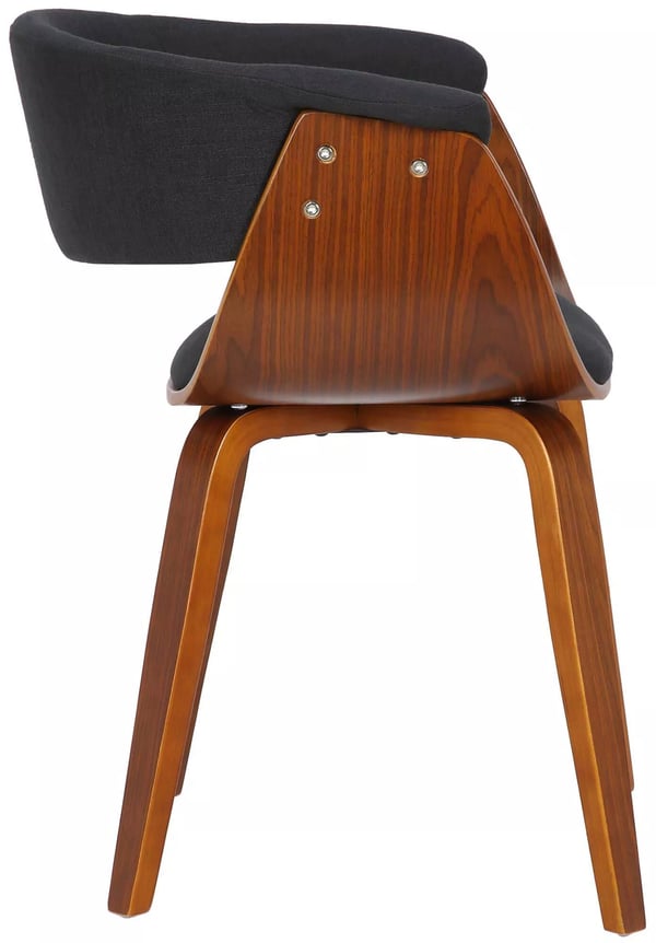 Bruce Polstret Spisebordsstol - Sort Træ, Moderne, Komfortabel, Holdbar, 7 kg, 55x60x75cm