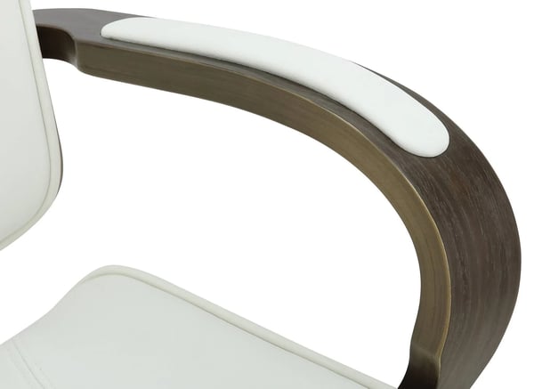 Dayton kontorstol - Ergonomisk kunstlæder, grå/hvid med metalstel, 360° drejefunktion og justerbar vippefunktion
