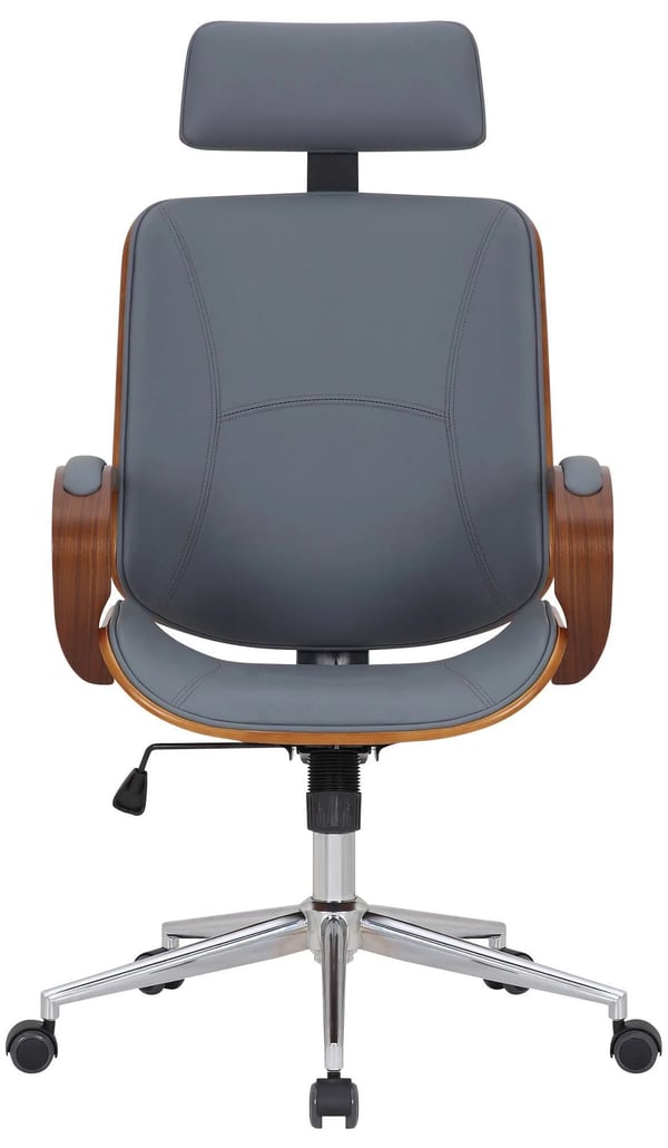 Ergonomisk kontorstol Dayton Valnød/Grå Imiteret Læder med Metalstel