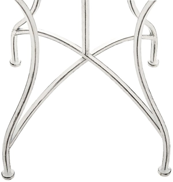 Asina Havebord - Antikhvidt Metal Sidebord til Udendørs Brug, 72 cm Højde, Art Nouveau Stil