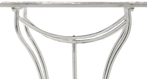 Asina Havebord - Antikhvidt Metal Sidebord til Udendørs Brug, 72 cm Højde, Art Nouveau Stil