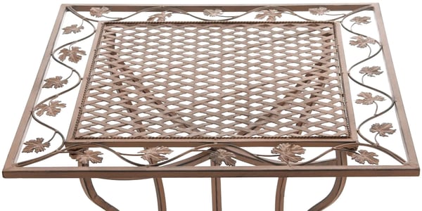 Asina Antik Brun Metal Have Sidebord, 72cm Højde, Art Nouveau Stil, Udendørs/Terrasse, Delvist Samlet
