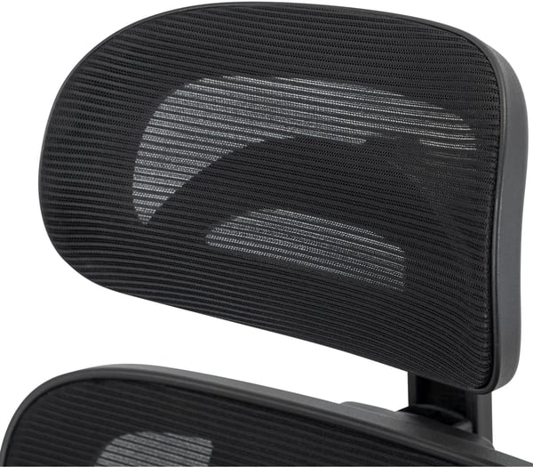 Bryden kontorstol sort - Ergonomisk mesh-ryglæn, justerbar lændestøtte og nakkestøtte, 3D armlæn, krom-look metalramme, 135 kg belastning