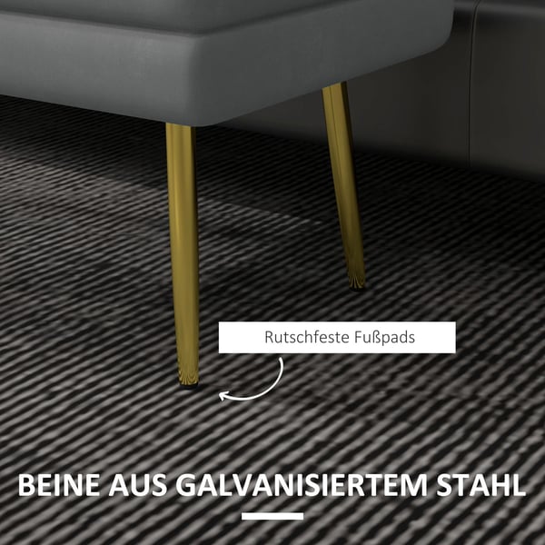 HOMCOM Polstret Opbevaringsbænk i Mørkegrå Polyester - 79,5x37,5x43cm