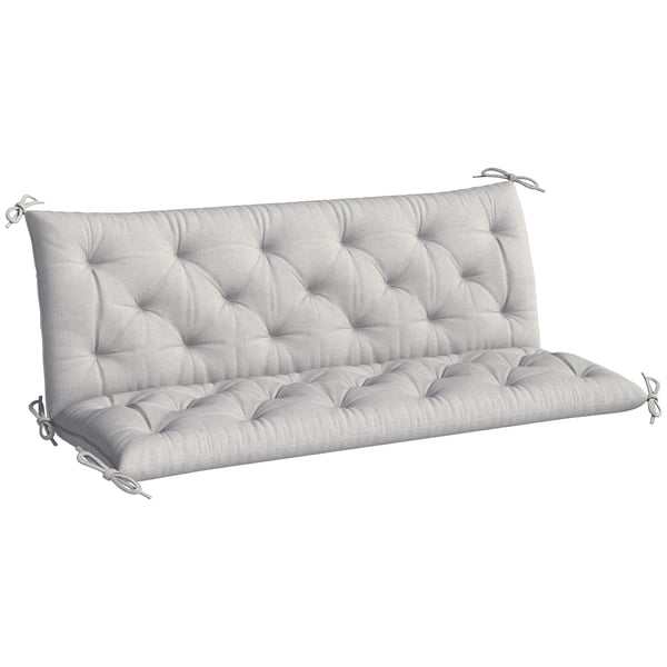 Outsunny 3-sitsbänk Kudde, Ljusgrå, 150x98x8 cm, Polyester, Utomhus/Inomhus Sittdyna