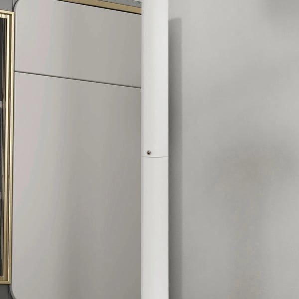 HOMCOM barbord ståbord spisebord rundt barbord, køkkenbord til stue, spisestue, stål, hvid, Ø60 x 102 cm