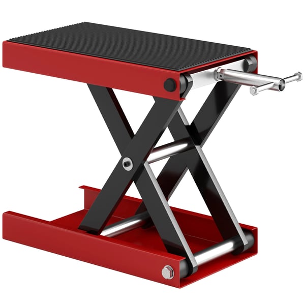 DURHAND Motorcykellift 500 kg Rød/Sort Stål/Gummi, Justerbar Højde 10-37 cm